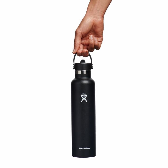 24 oz Standard Mouth with Flex Straw Cap Black