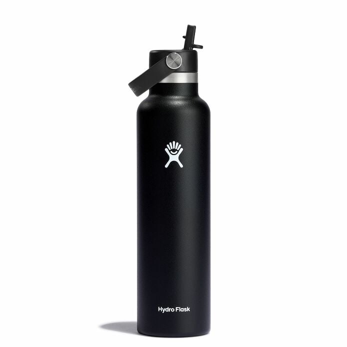 24 oz Standard Mouth with Flex Straw Cap Black