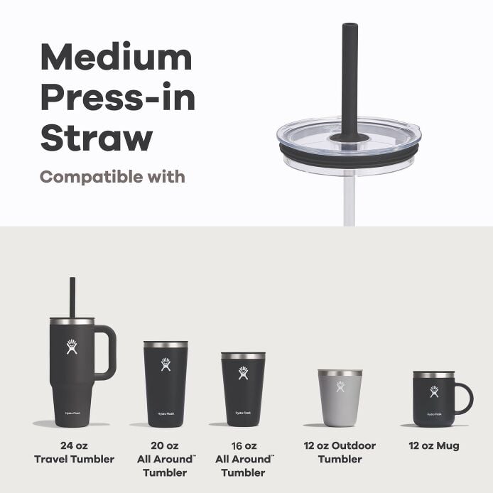 Medium Press-In Straw Lid Clear