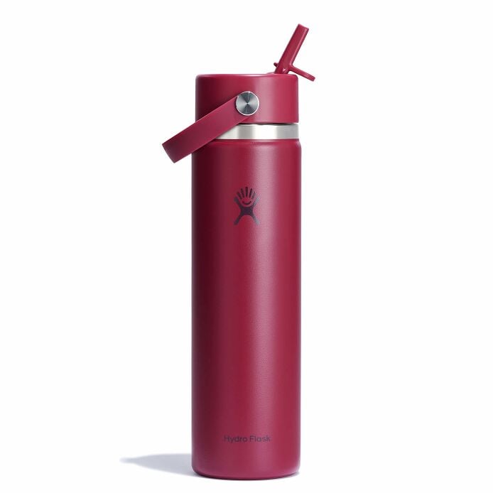 24 oz Wide Mouth with Flex Straw Cap Brick Red