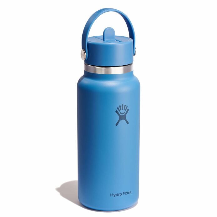 32 oz Wide Mouth with Flex Straw Cap Summit Blue