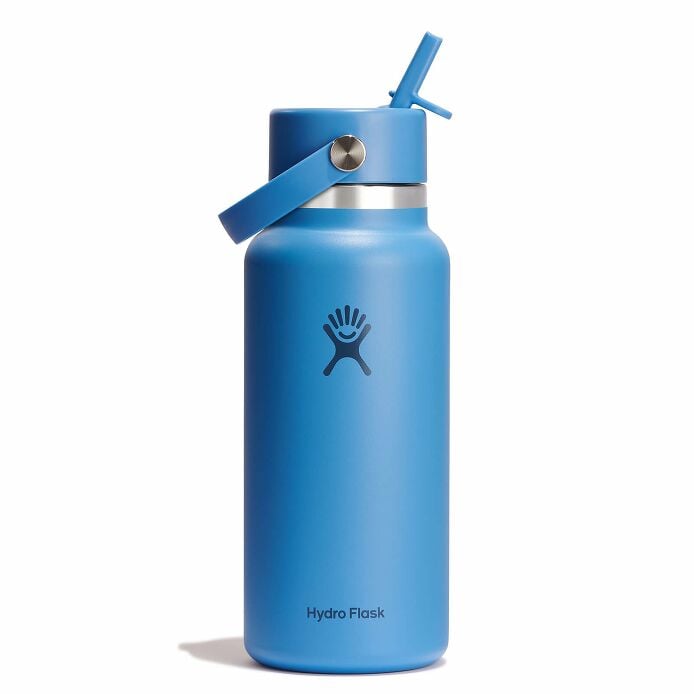 32 oz Wide Mouth with Flex Straw Cap Summit Blue