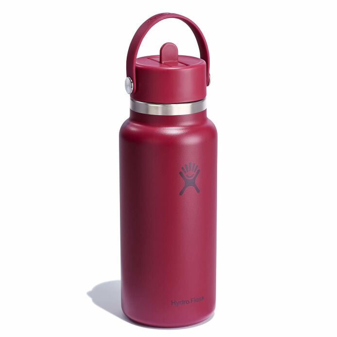 32 oz Wide Mouth with Flex Straw Cap Brick Red