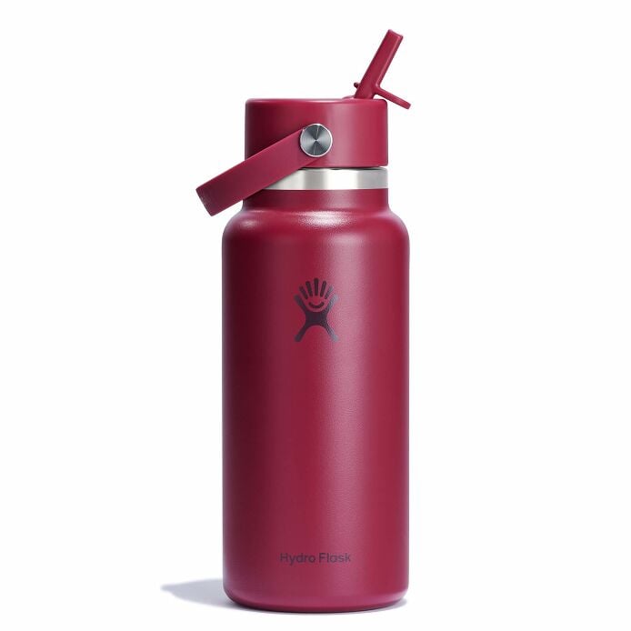 32 oz Wide Mouth with Flex Straw Cap Brick Red