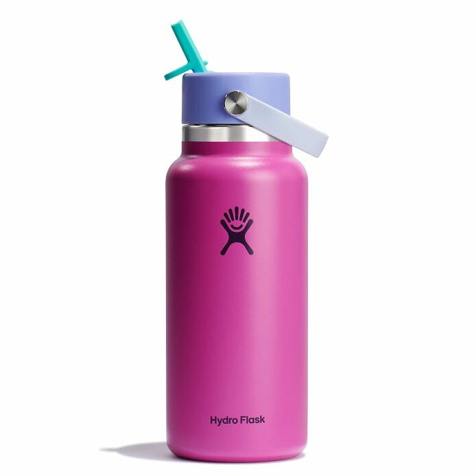 32 oz Wide Mouth with Flex Straw Cap Holiday Punch