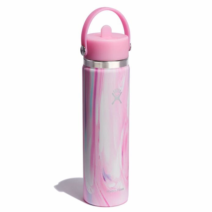 24 oz Wide Mouth with Flex Straw Cap Jelly Pink