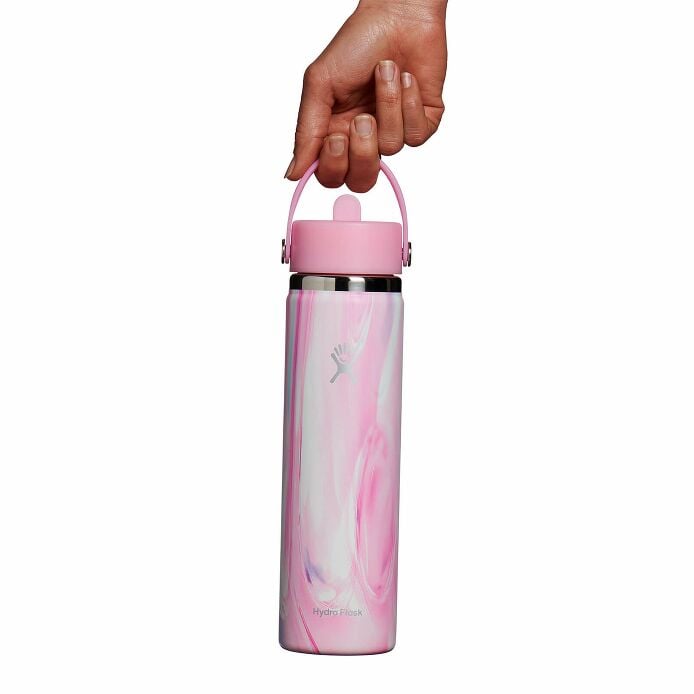 24 oz Wide Mouth with Flex Straw Cap Jelly Pink