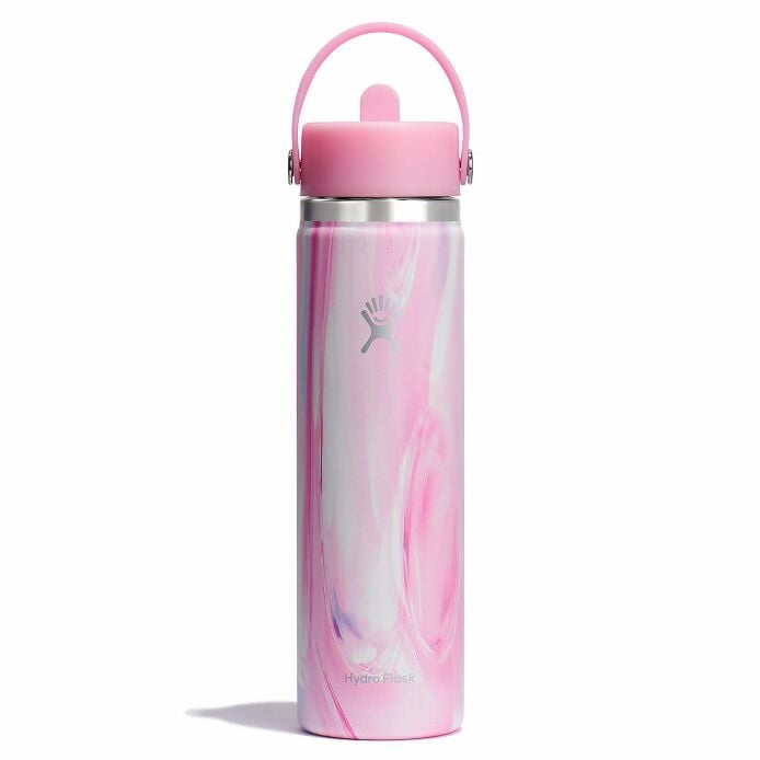 24 oz Wide Mouth with Flex Straw Cap Jelly Pink