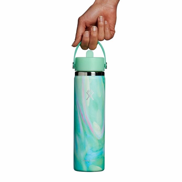 24 oz Wide Mouth with Flex Straw Cap Jelly Green