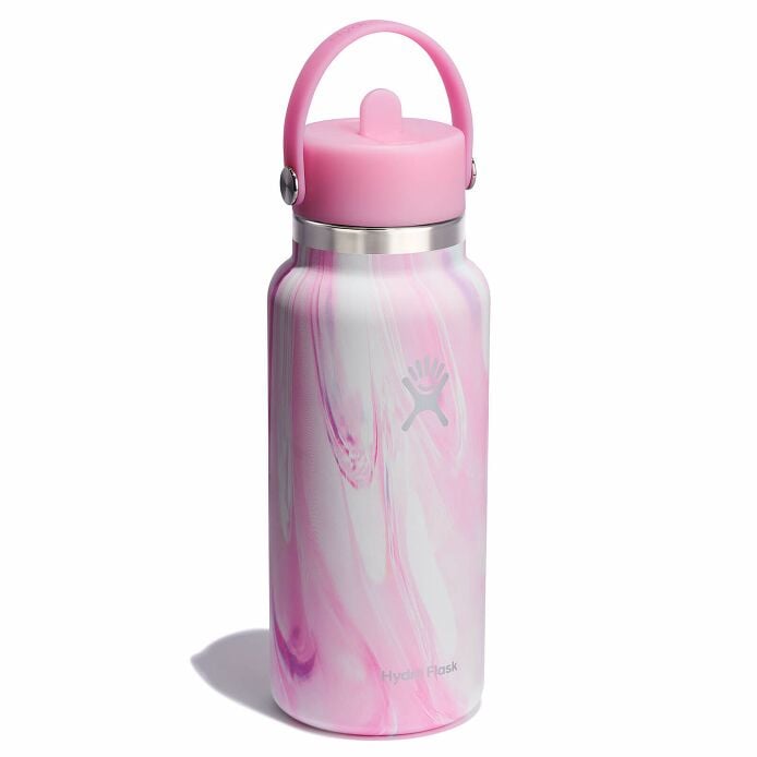 32 oz Wide Mouth with Flex Straw Cap Jelly Pink