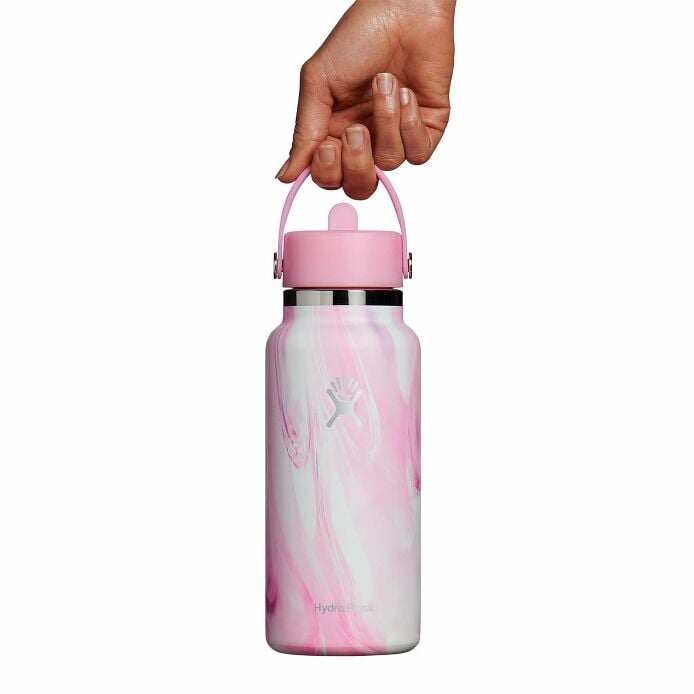 32 oz Wide Mouth with Flex Straw Cap Jelly Pink
