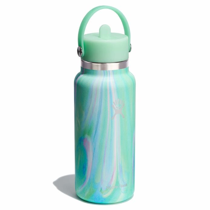 32 oz Wide Mouth with Flex Straw Cap Jelly Green