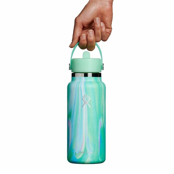 32 oz Wide Mouth with Flex Straw Cap Jelly Green