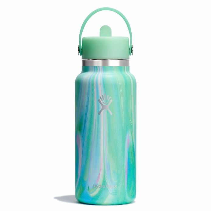 32 oz Wide Mouth with Flex Straw Cap Jelly Green