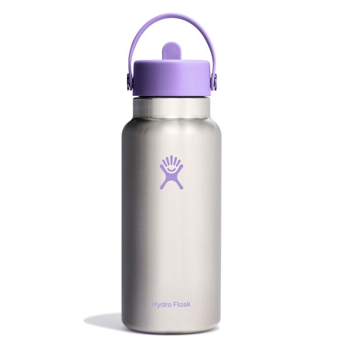 32 oz Wide Mouth with Flex Straw Cap Stainless Violet