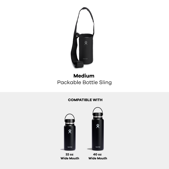 Medium Packable Bottle Sling Black