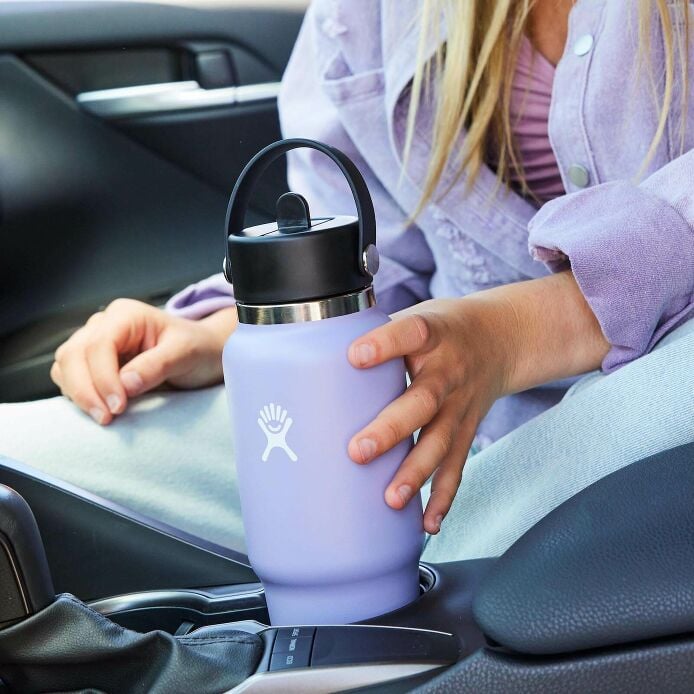 32 oz Wide Mouth Travel Bottle with Flex Straw Cap Fossil