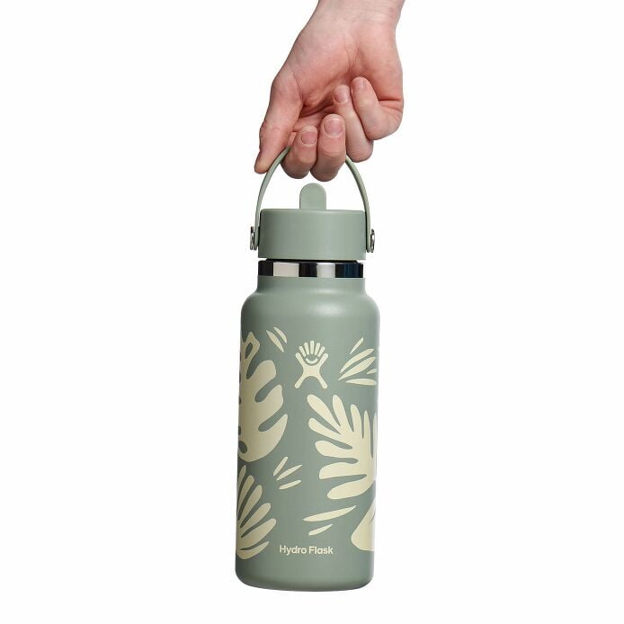 32 oz Wide Mouth with Flex Straw Cap Botanical Bliss