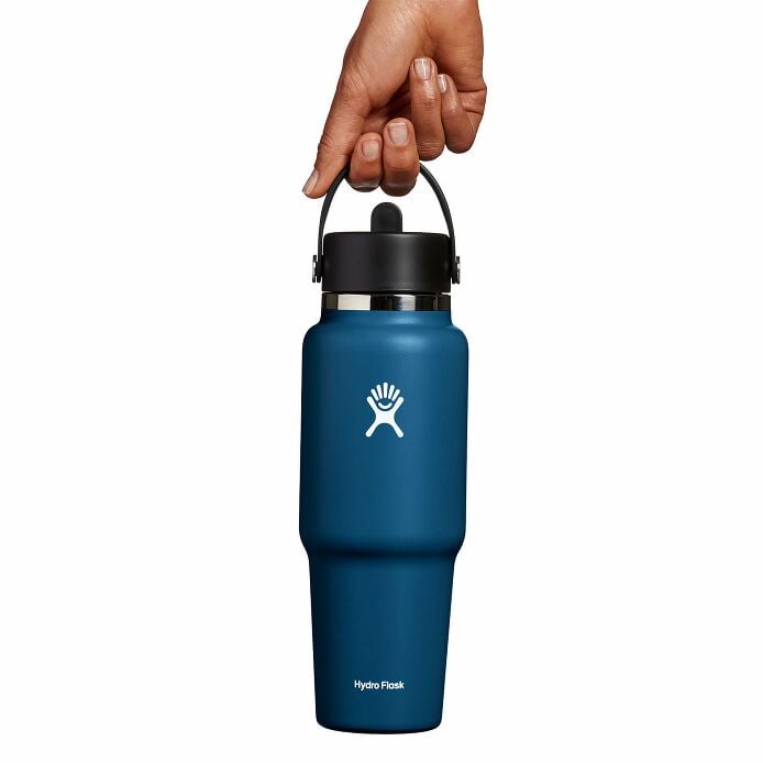 32 oz Wide Mouth Travel Bottle with Flex Straw Cap Indigo