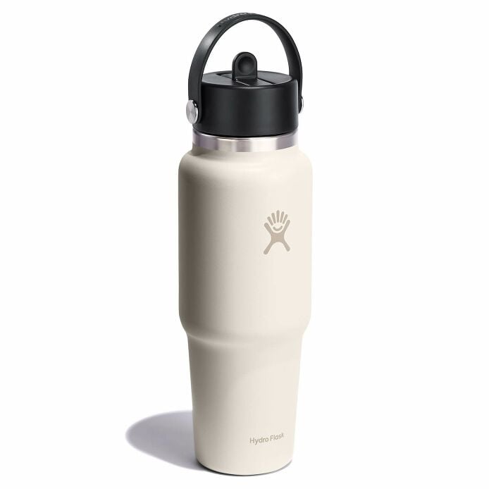 32 oz Wide Mouth Travel Bottle with Flex Straw Cap Ivory