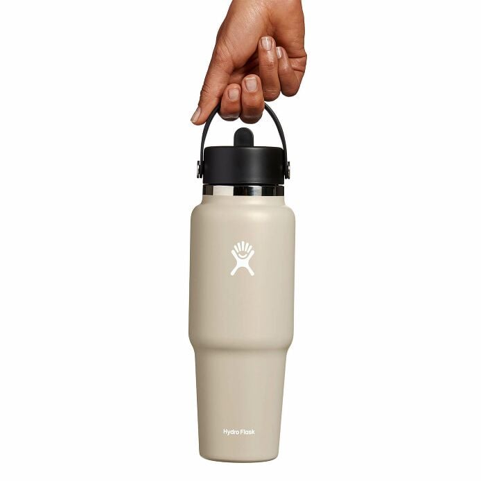 32 oz Wide Mouth Travel Bottle with Flex Straw Cap Oat