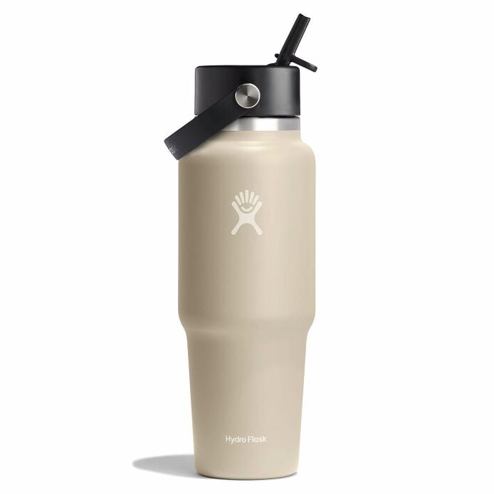 32 oz Wide Mouth Travel Bottle with Flex Straw Cap Oat