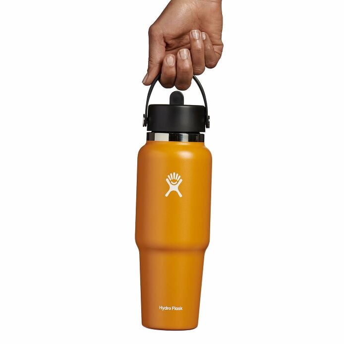32 oz Wide Mouth Travel Bottle with Flex Straw Cap Fossil