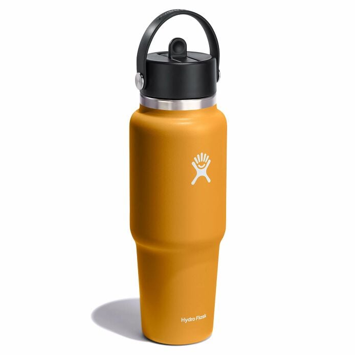 32 oz Wide Mouth Travel Bottle with Flex Straw Cap Fossil