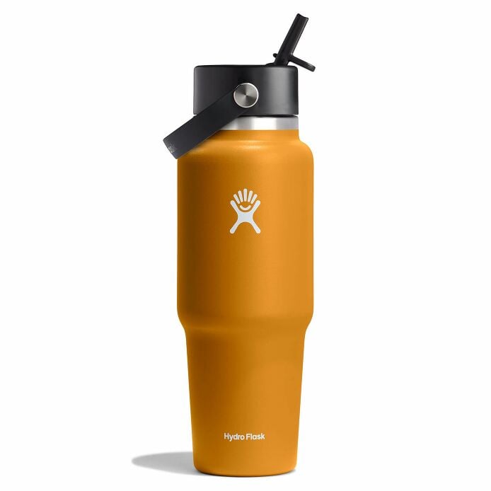 32 oz Wide Mouth Travel Bottle with Flex Straw Cap Fossil