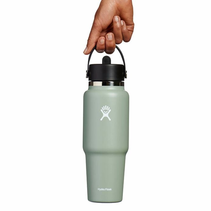 32 oz Wide Mouth Travel Bottle with Flex Straw Cap Agave
