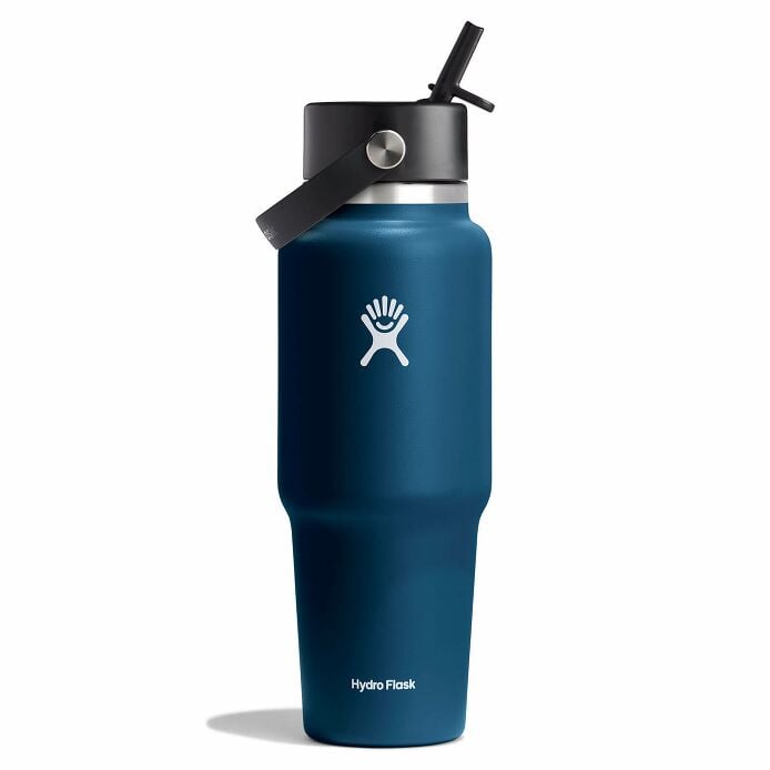 32 oz Wide Mouth Travel Bottle with Flex Straw Cap Indigo