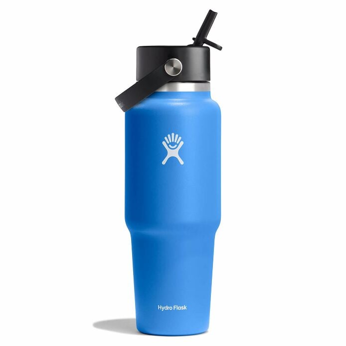 32 oz Wide Mouth Travel Bottle with Flex Straw Cap Cascade