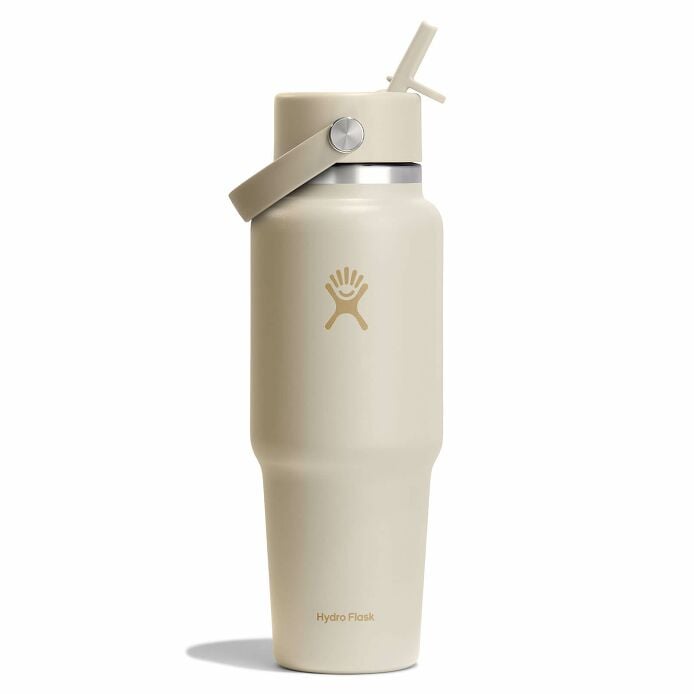 32 oz Wide Mouth Travel Bottle with Flex Straw Cap Coconut