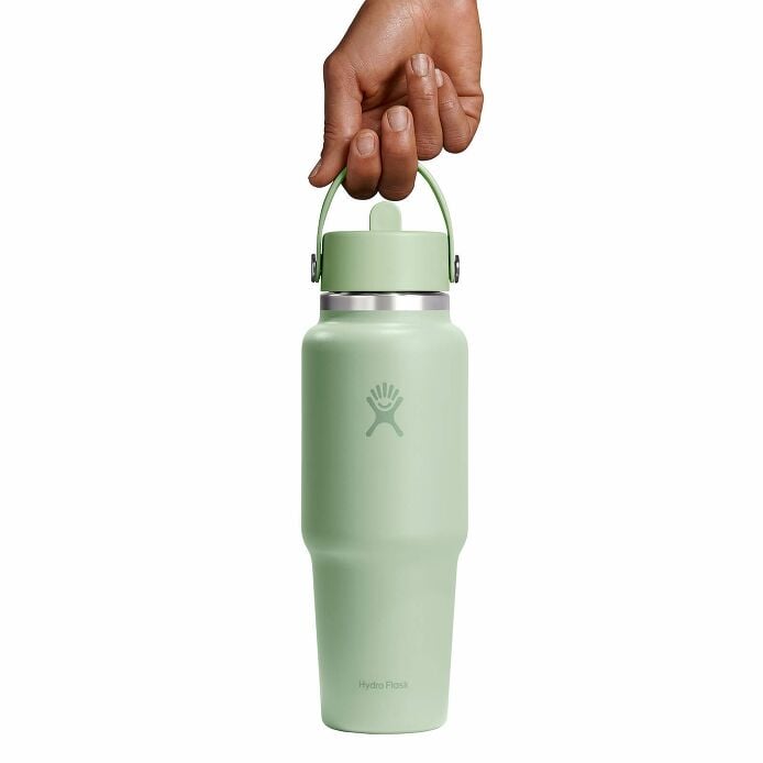 32 oz Wide Mouth Travel Bottle with Flex Straw Cap Aloe