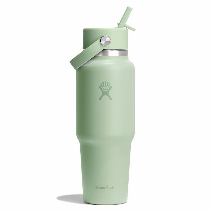 32 oz Wide Mouth Travel Bottle with Flex Straw Cap Aloe