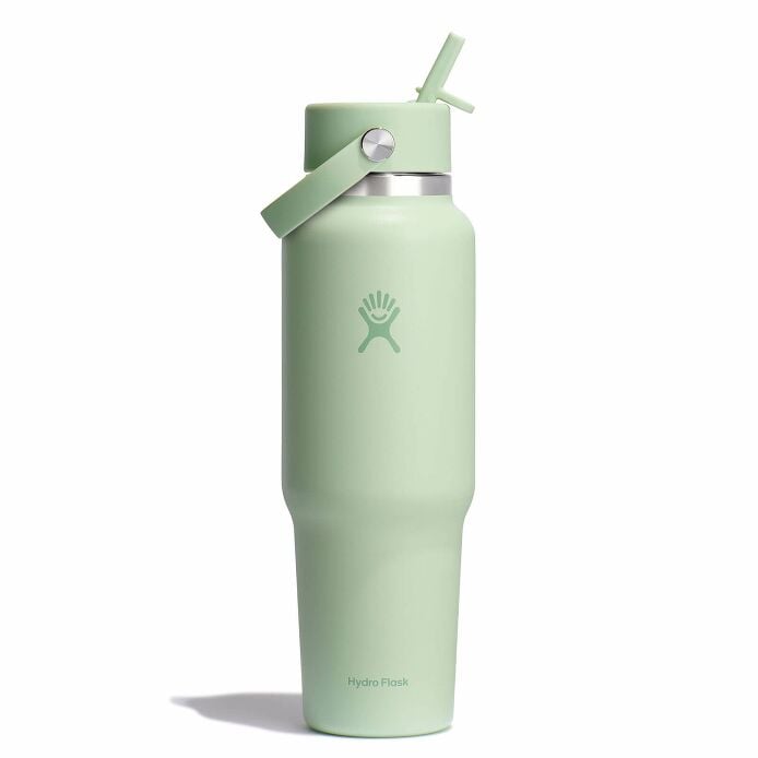 40 oz Wide Mouth Travel Bottle with Flex Straw Cap Aloe